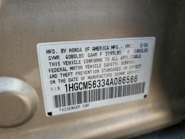 2004 HONDA ACCORD LX #3260454644