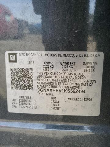 2019 CHEVROLET EQUINOX LS 3GNAXHEV1KS562494