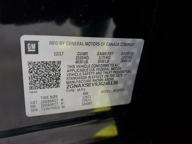 2018 CHEVROLET EQUINOX LT - 2GNAXSEV9J6245136