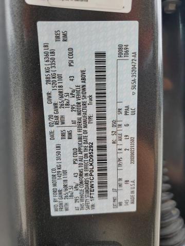 2020 FORD F150 SUPER - 1FTEW1CP0LKD95292