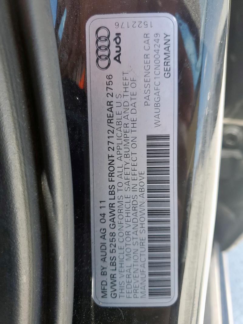 2012 AUDI A6 - WAUBGAFC1CN004249