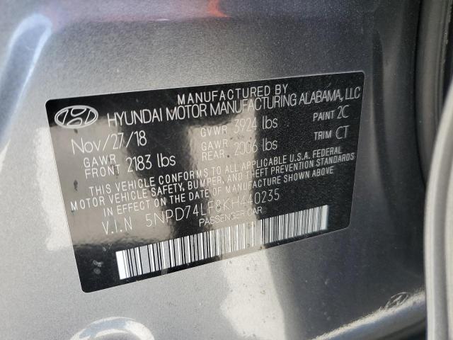 2019 HYUNDAI ELANTRA SE - 5NPD74LF8KH440235