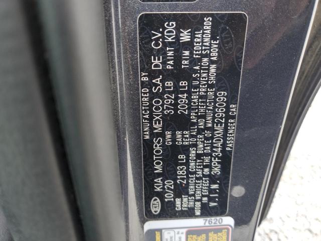 2021 KIA FORTE GT L 3KPF34ADXME296099