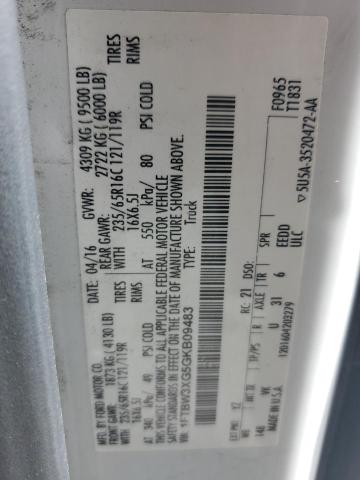 2016 FORD TRANSIT T- 1FTBW3XG5GKB09483