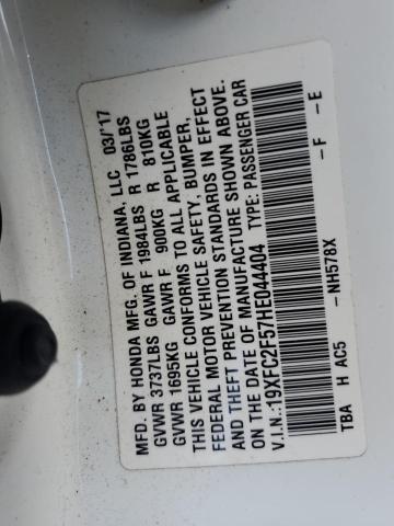 19XFC2F57HE044404 2017 HONDA CIVIC
