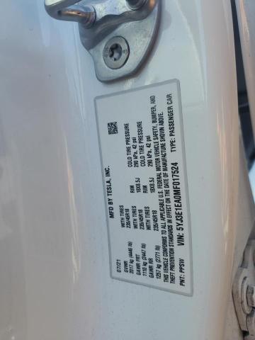2021 TESLA MODEL 3 - 5YJ3E1EA0MF017524
