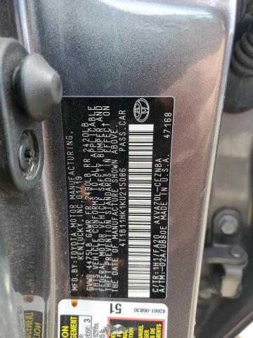 2019 TOYOTA CAMRY L 4T1B11HK1KU215086