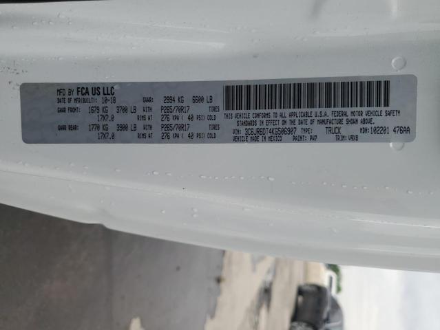 2019 RAM 1500 CLASS 3C6JR6DT4KG506907