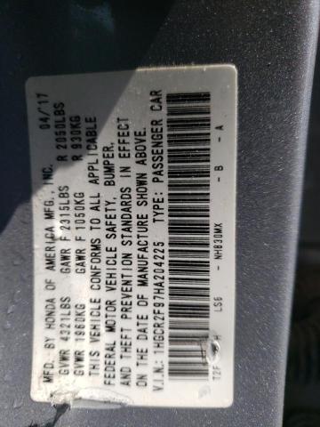 2017 HONDA ACCORD EXL - 1HGCR2F97HA204225