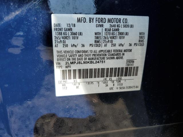 2019 LINCOLN NAUTILUS R - 2LMPJ8L90KBL24751