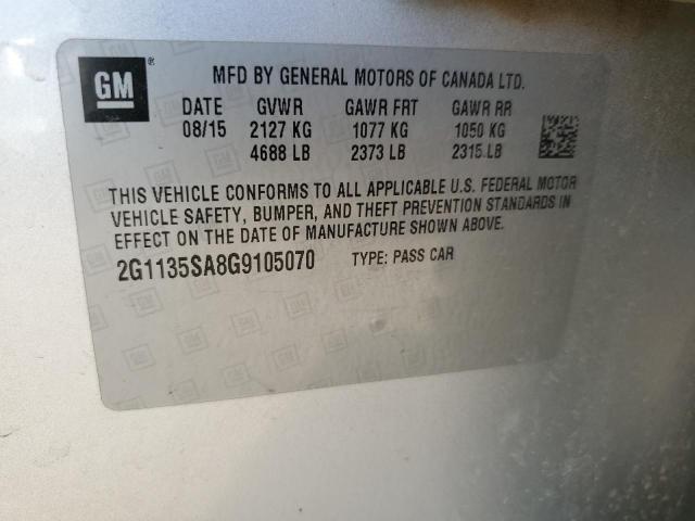 2016 CHEVROLET IMPALA LTZ 2G1135SA8G9105070