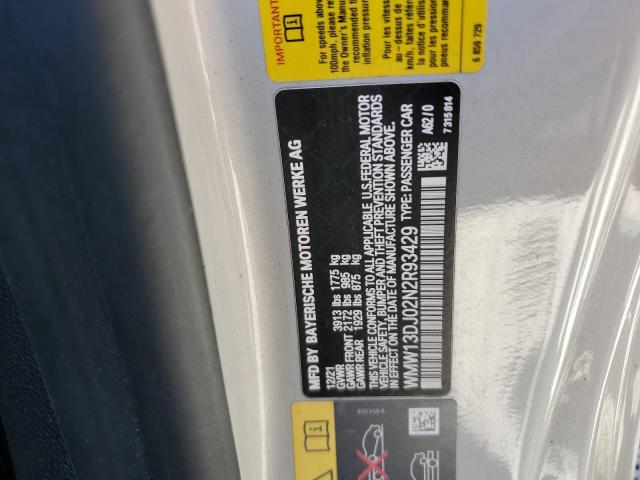 2022 MINI COOPER SE WMW13DJ02N2R93429