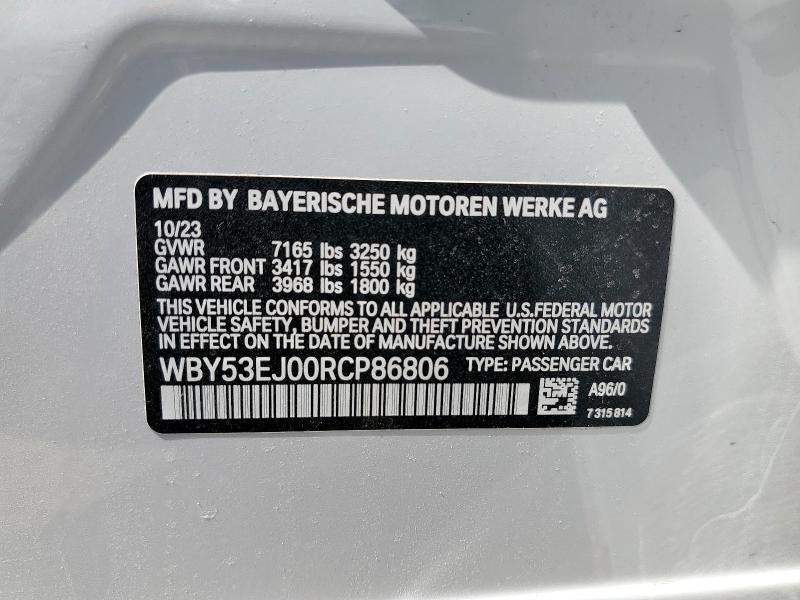 2024 BMW I7 XDRIVE6 WBY53EJ00RCP86806