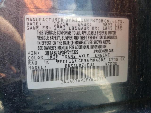 2015 NISSAN SENTRA S 3N1AB7AP3FY215327