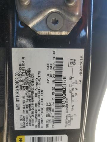2019 FORD FUSION SEL - 3FA6P0CD0KR118210