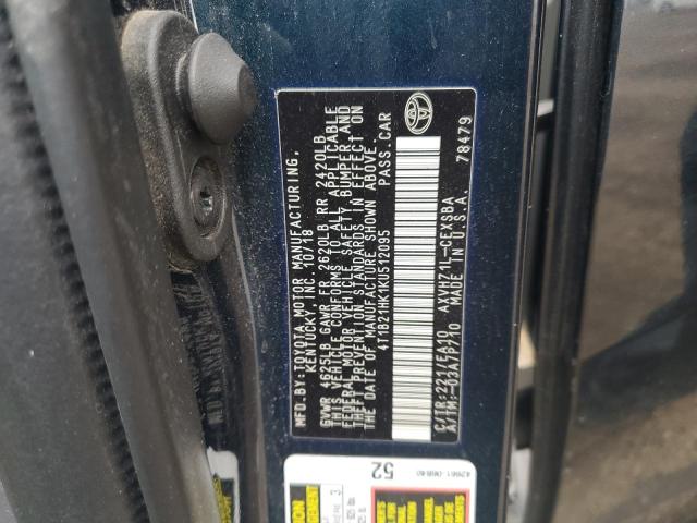 2019 TOYOTA CAMRY HYBR - 4T1B21HK1KU512095