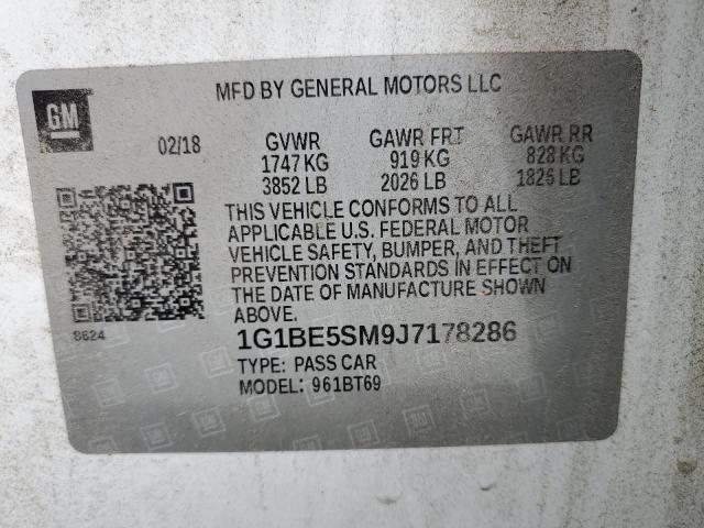 2018 CHEVROLET CRUZE LT - 1G1BE5SM9J7178286