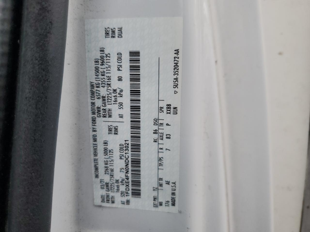 FORD ECONOLINE E450 SUPER DUTY CUTAWAY VAN