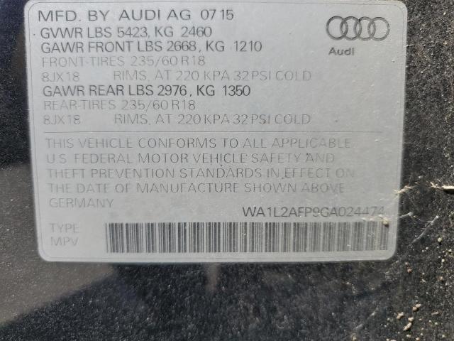 2016 AUDI Q5 PREMIUM WA1L2AFP9GA024474