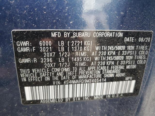 2021 SUBARU ASCENT TOU 4S4WMARD9M3405414