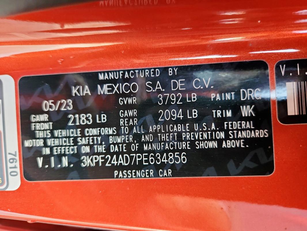 2023 KIA FORTE LX 3KPF24AD7PE634856