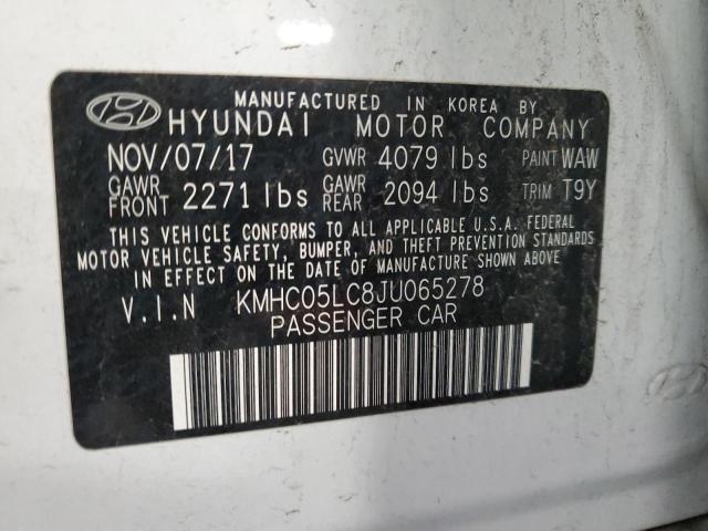 2018 HYUNDAI IONIQ LIMI KMHC05LC8JU065278