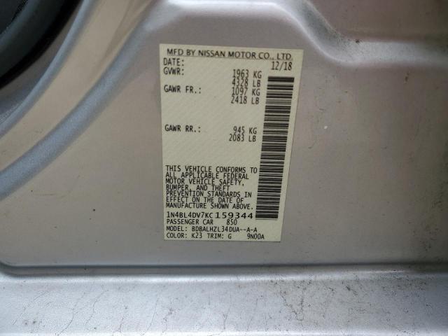 2019 NISSAN ALTIMA SV - 1N4BL4DV7KC159344