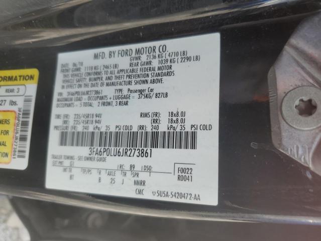 2018 FORD FUSION SE - 3FA6P0LU6JR273861