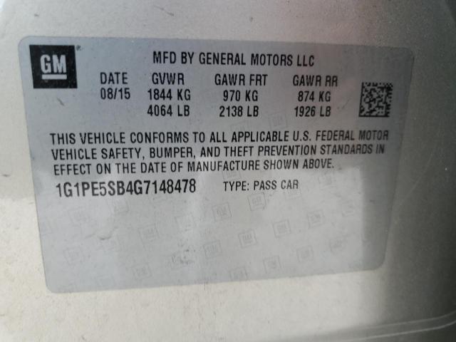 1G1PE5SB4G7148478 2016 CHEVROLET CRUZE