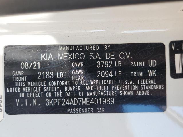 2021 KIA FORTE FE 3KPF24AD7ME401989