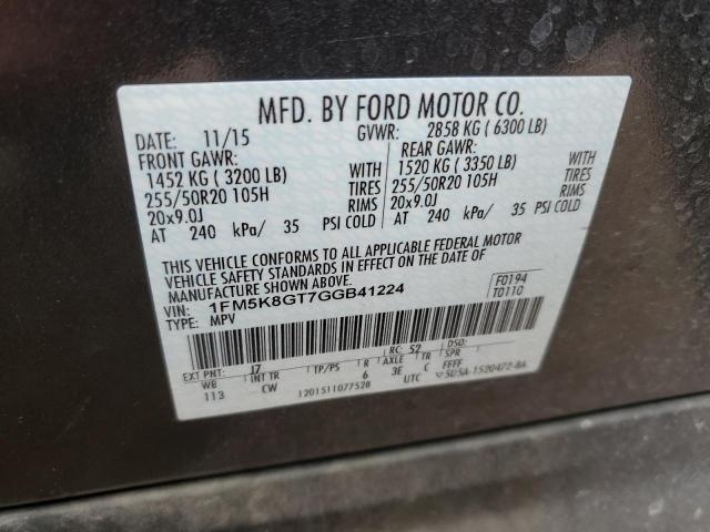 2016 FORD EXPLORER S - 1FM5K8GT7GGB41224