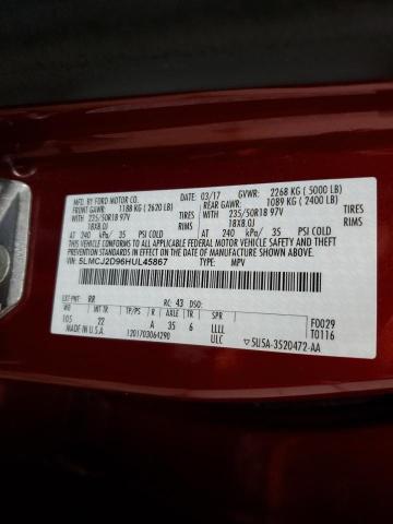 2017 LINCOLN MKC SELECT 5LMCJ2D96HUL45867
