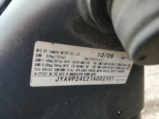 2007 YAMAHA XVS1300 A JYAVP24E27A002707