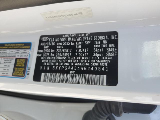 2017 KIA SORENTO LX 5XYPG4A34HG240541