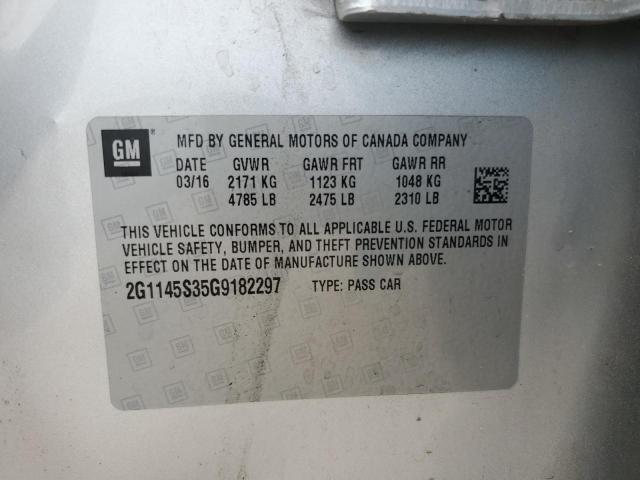 2016 CHEVROLET IMPALA LTZ 2G1145S35G9182297