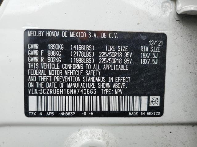 2022 HONDA HR-V SPORT 3CZRU6H16NM740663