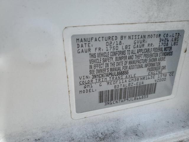 2018 NISSAN VERSA S - 3N1CN7AP9JL866855