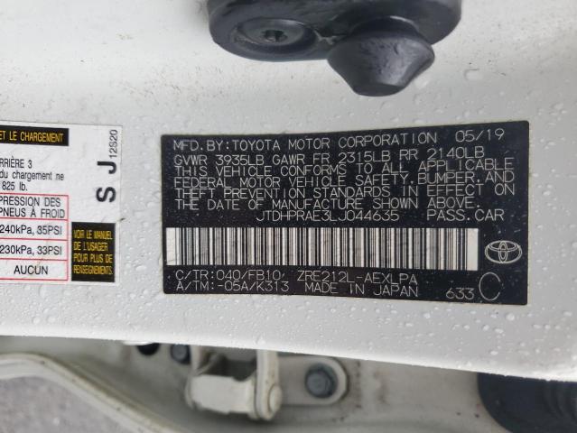 2020 TOYOTA COROLLA LE - JTDHPRAE3LJ044635