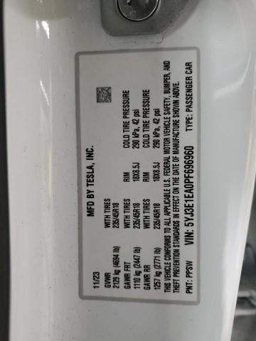 2023 TESLA MODEL 3 - 5YJ3E1EA0PF696960