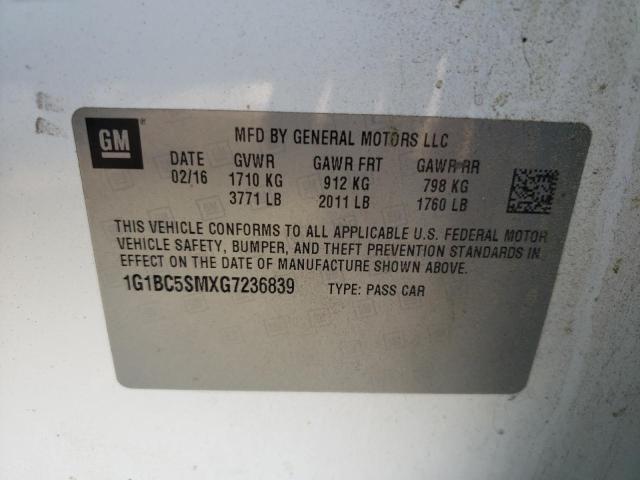 2016 CHEVROLET CRUZE LS - 1G1BC5SMXG7236839