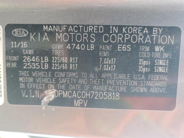2017 KIA SPORTAGE L - KNDPMCAC0H7205818