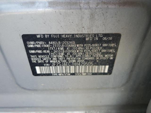 2017 SUBARU FORESTER 2 - JF2SJAEC7HH429505