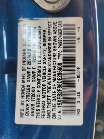 2013 HONDA CIVIC EX - 19XFB2F86DE286608