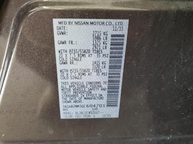 2016 NISSAN PATHFINDER - 5N1AR2MM3GC604701