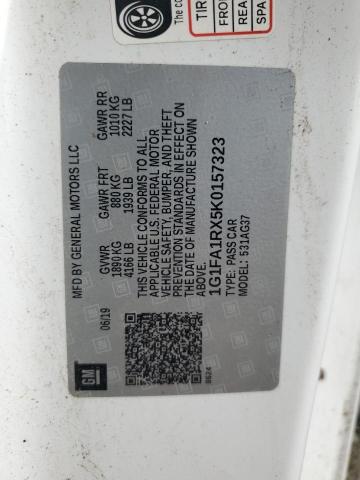 2019 CHEVROLET CAMARO LS - 1G1FA1RX5K0157323