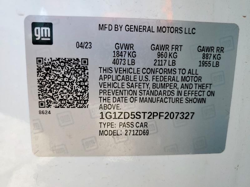 2023 CHEVROLET MALIBU LT - 1G1ZD5ST2PF207327