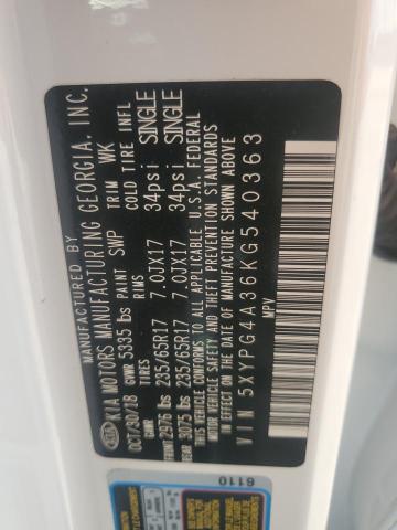 2019 KIA SORENTO L - 5XYPG4A36KG540363