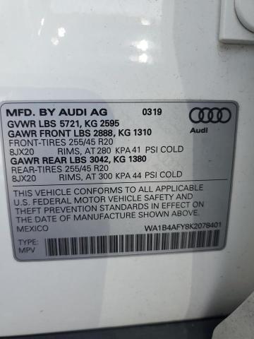 2019 AUDI SQ5 PREMIU WA1B4AFY8K2078401
