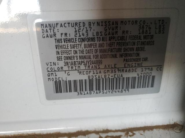 2018 NISSAN SENTRA S 3N1AB7AP5JY244899
