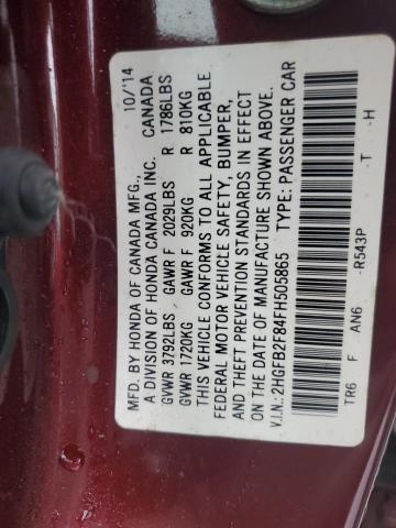2015 HONDA CIVIC EX - 2HGFB2F84FH505865